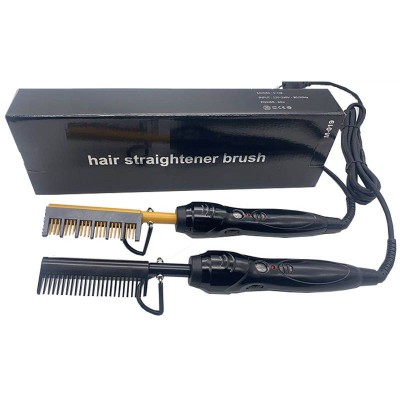 450degree electric Ceramic Press hot Comb Hair Straightener custom  Hot Comb Electric